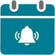 Icon of a calendar page with a ringing bell